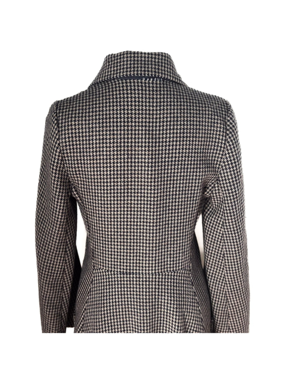 Avante Garde Designer Houndstooth Asymmetric Ruffle Hem Coat Lagenlook Gothic - Picture 4 of 14